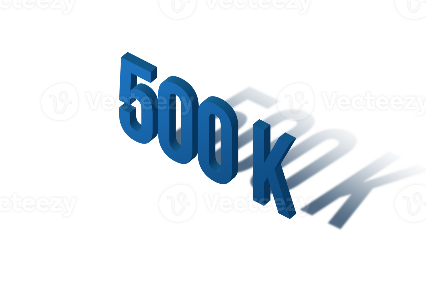 500 k subscribers celebration greeting Number with isomatric design png