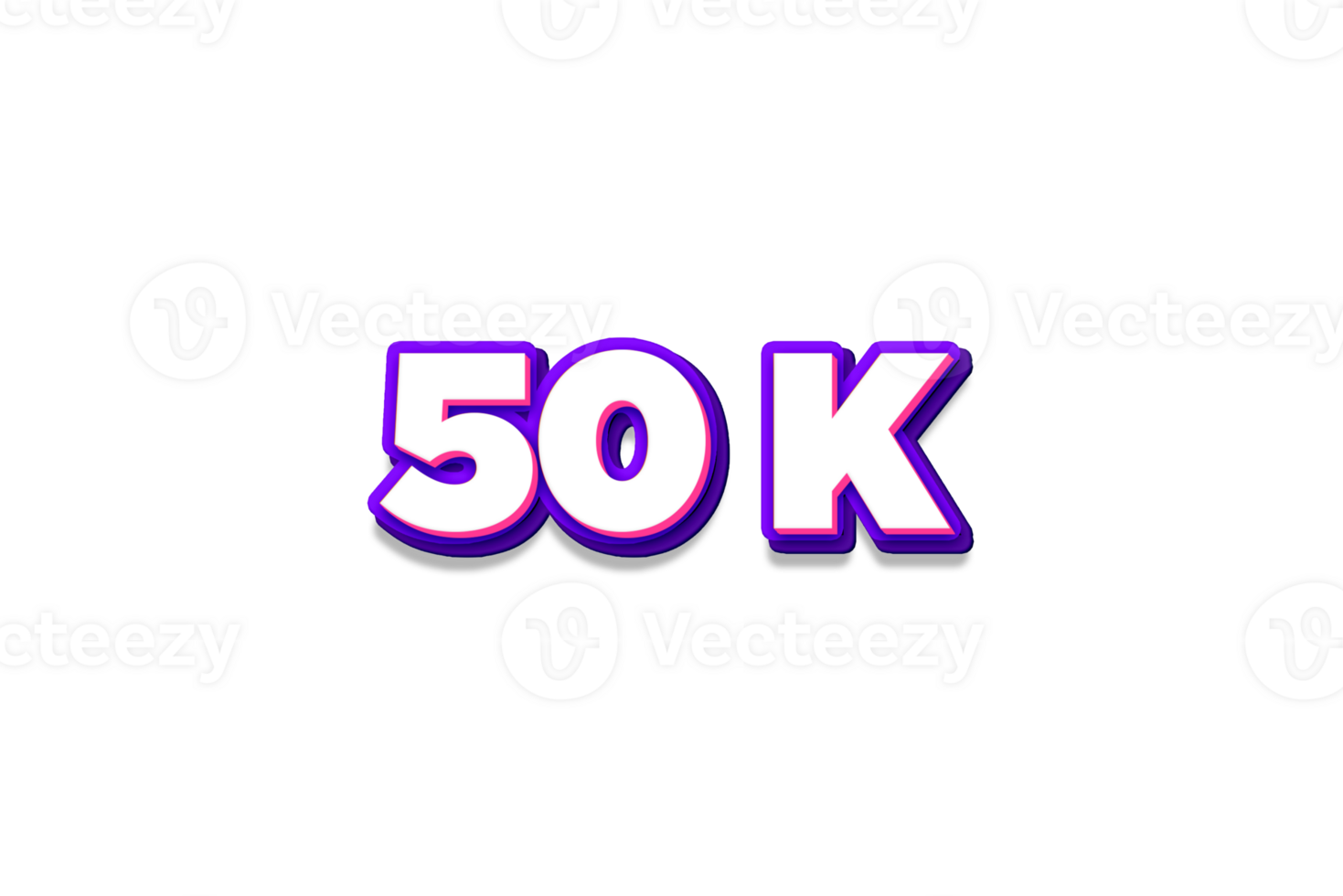 50 k subscribers celebration greeting Number with purple and pink design png