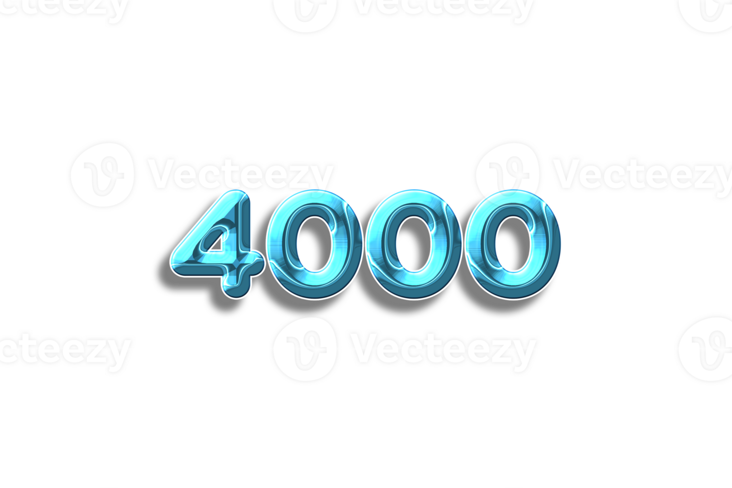 4000 subscribers celebration greeting Number with plastic design png