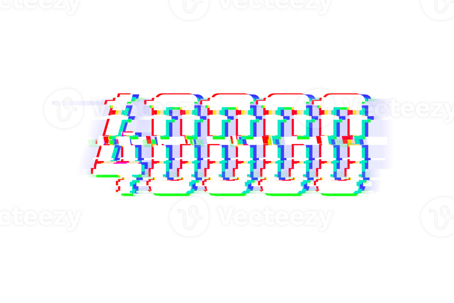 40000 subscribers celebration greeting Number with glitch design png