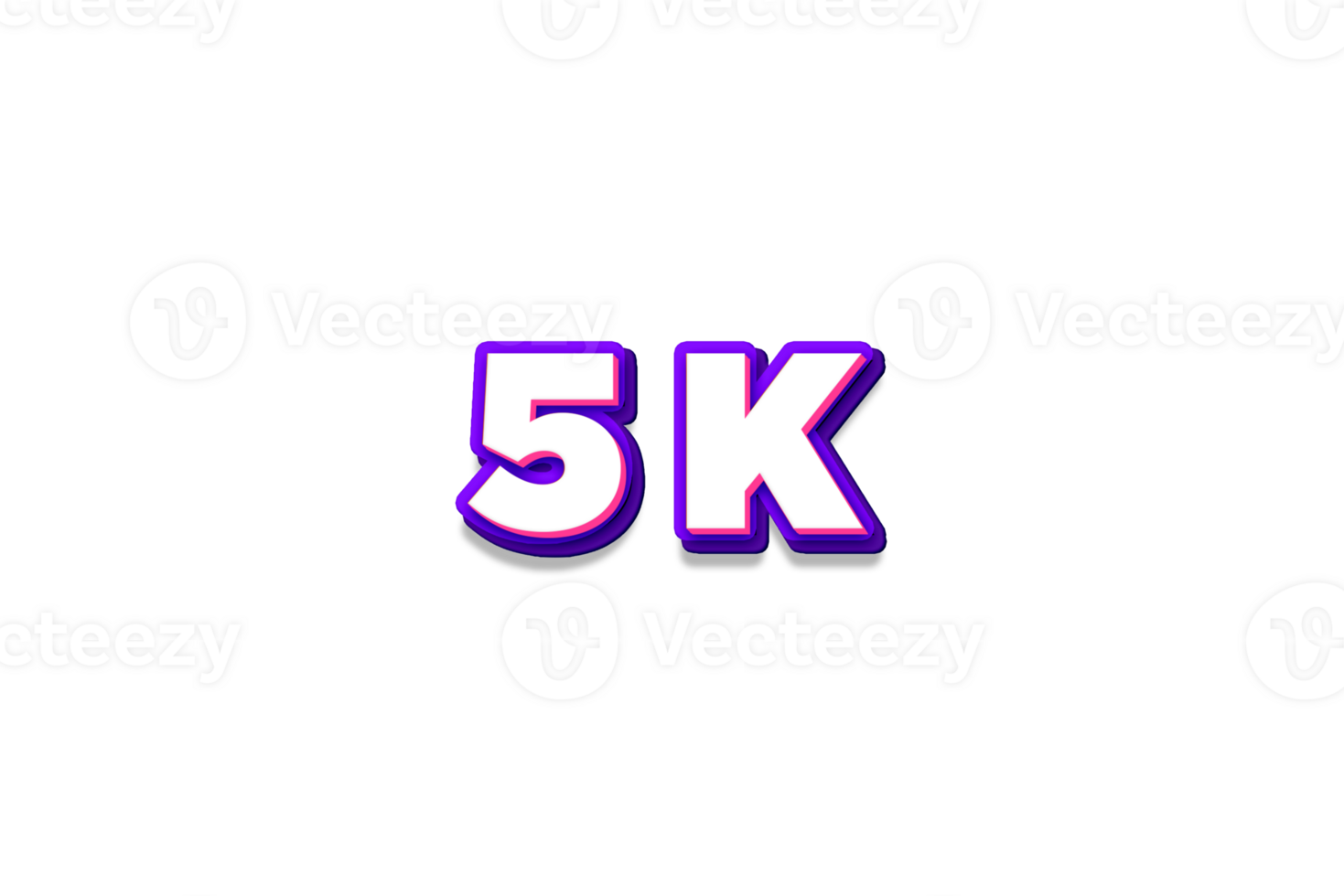 5 k subscribers celebration greeting Number with purple and pink design png