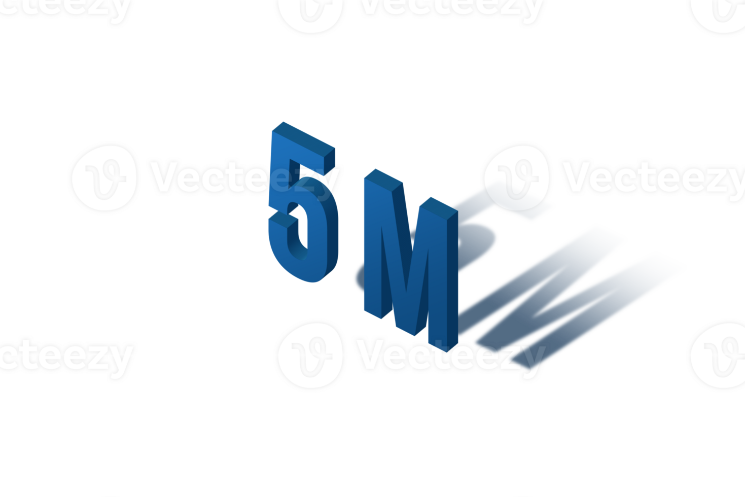 5 million subscribers celebration greeting Number with isomatric design png