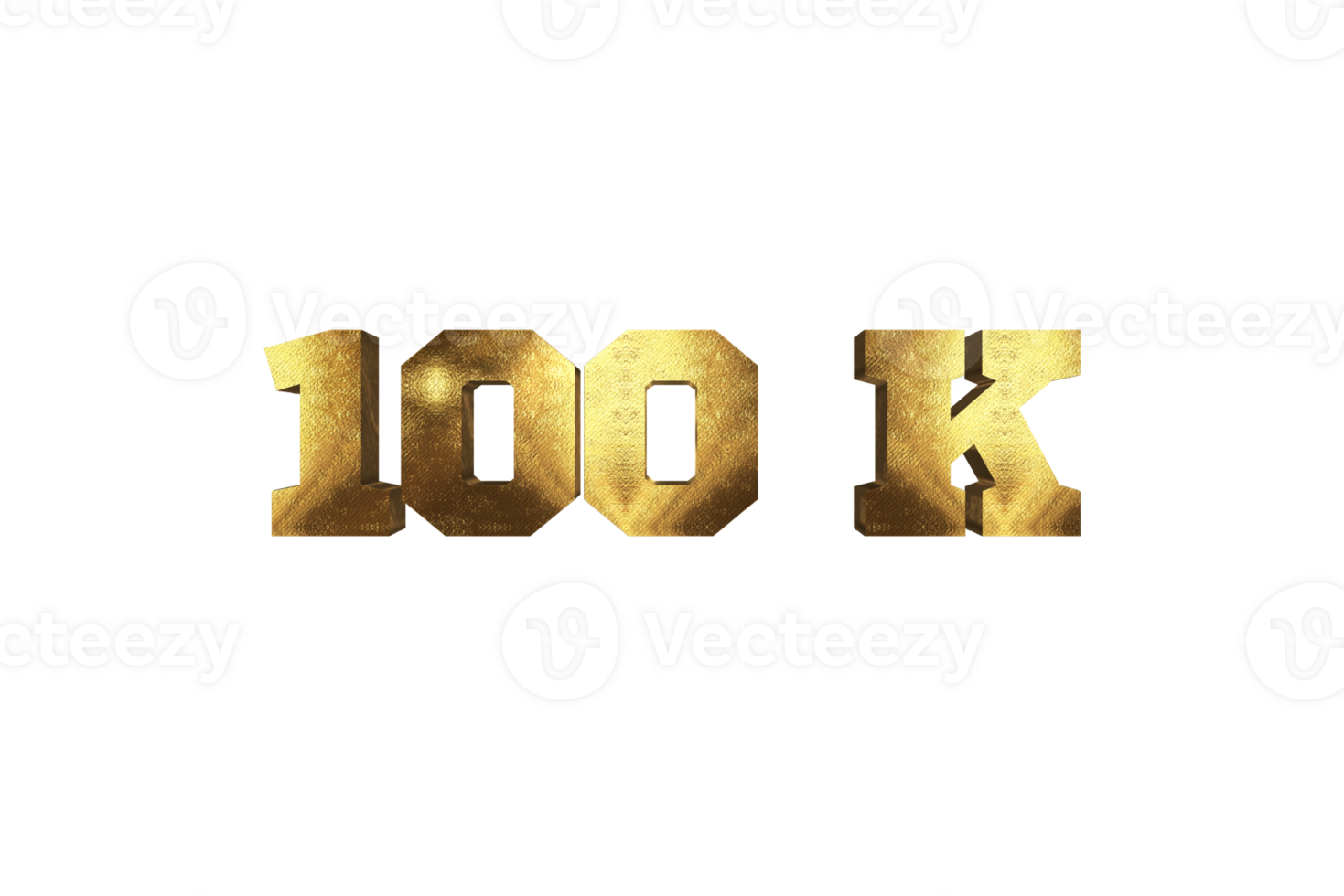 100 k subscribers celebration greeting Number with brass design png