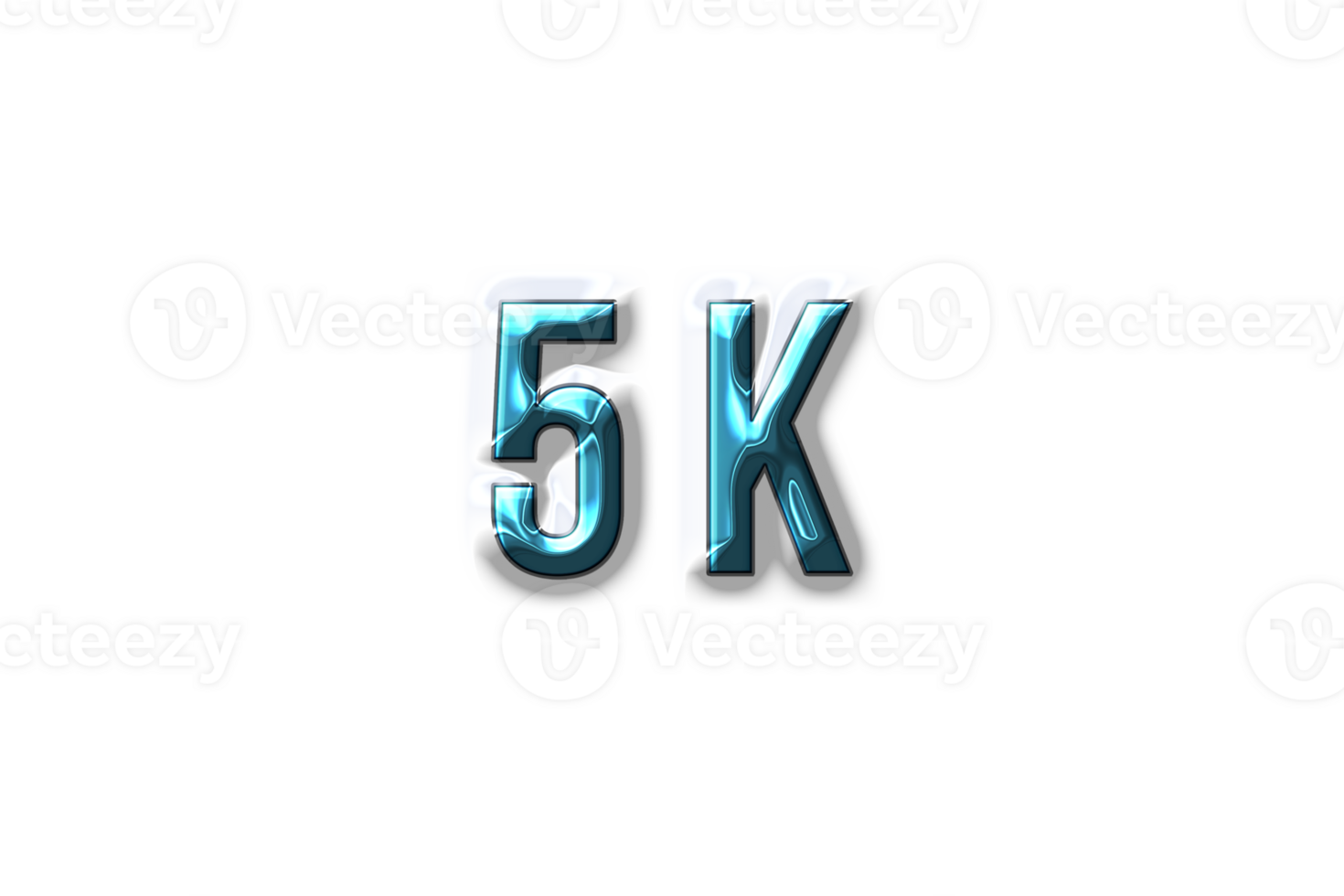 5 k subscribers celebration greeting Number with plastic design png