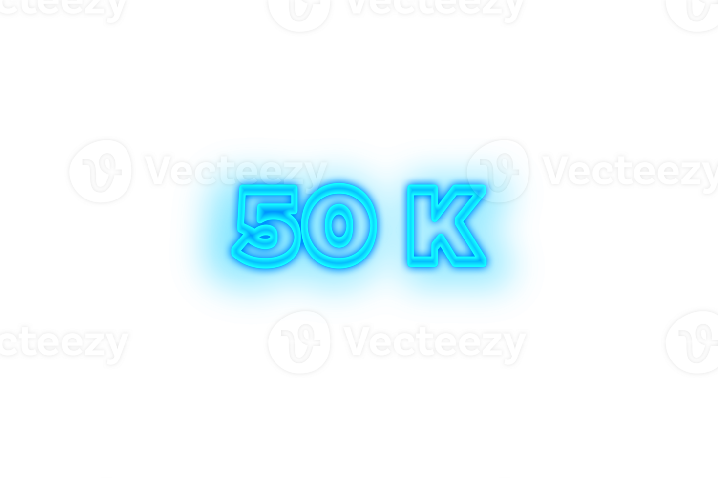 50 k  subscribers celebration greeting Number with glow design png