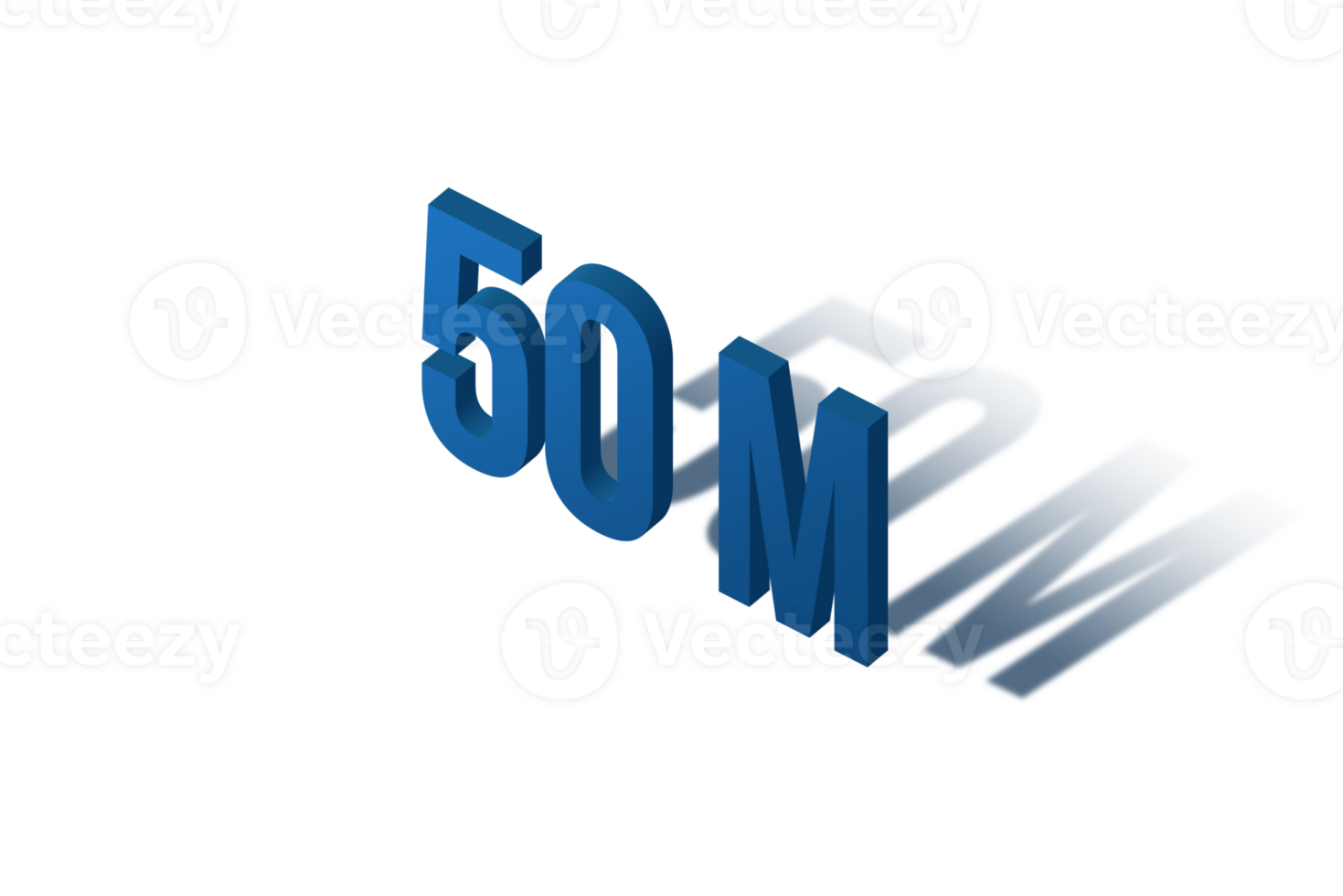 50 million subscribers celebration greeting Number with modern blue design png