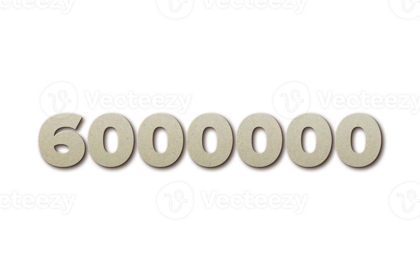 6000000 subscribers celebration greeting Number with card board 2 design png