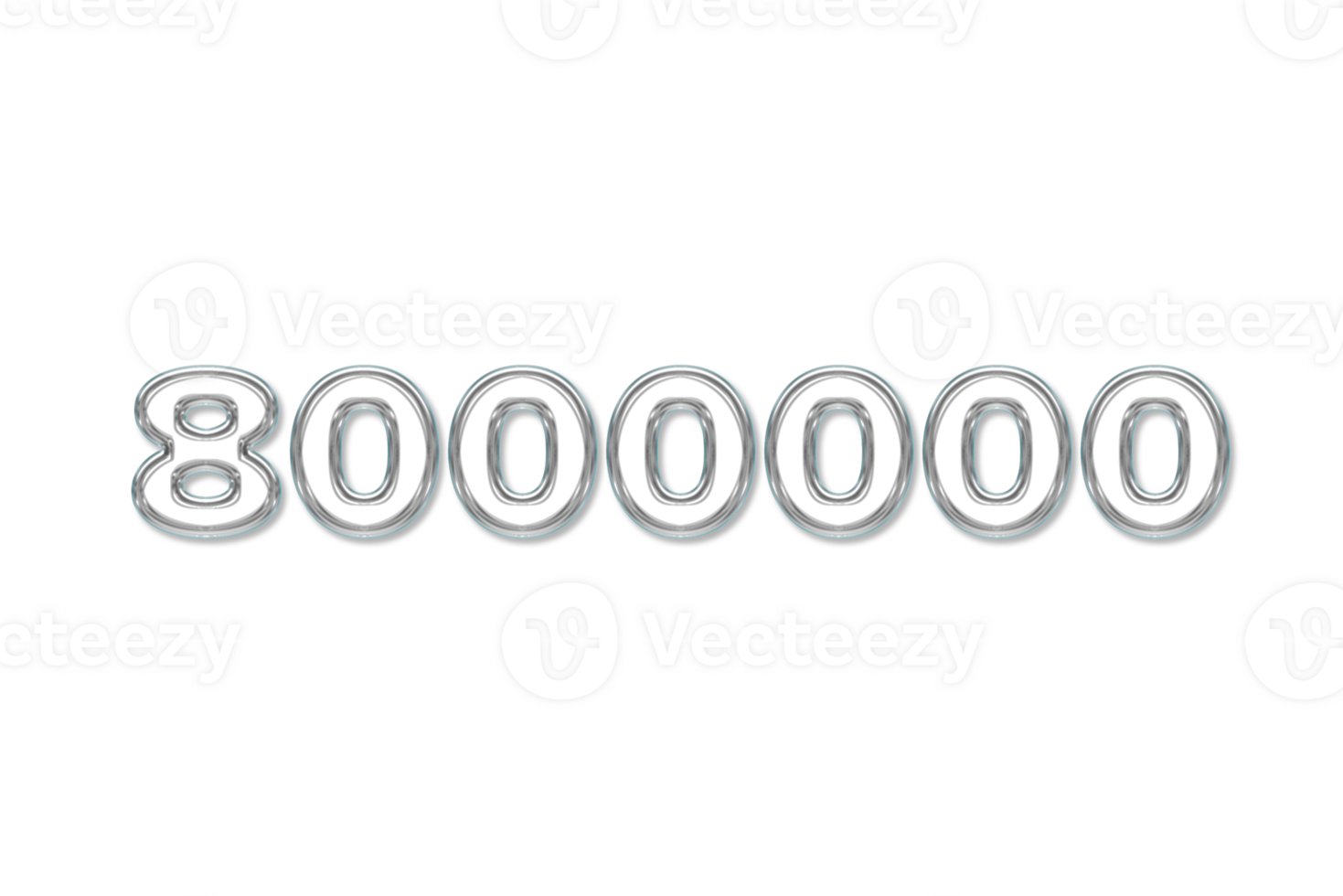 8000000 subscribers celebration greeting Number glass with design png