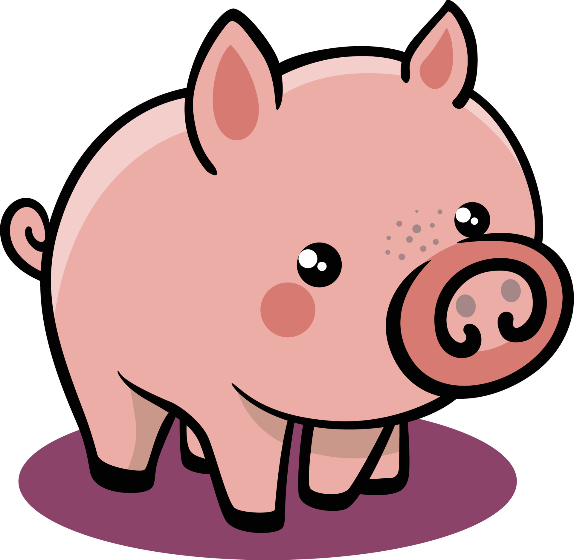 Funny piggy isolated on white 23430894 Vector Art at Vecteezy