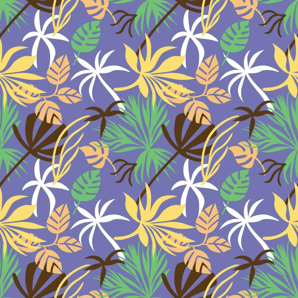 Tropical leaves seamless pattern design vector