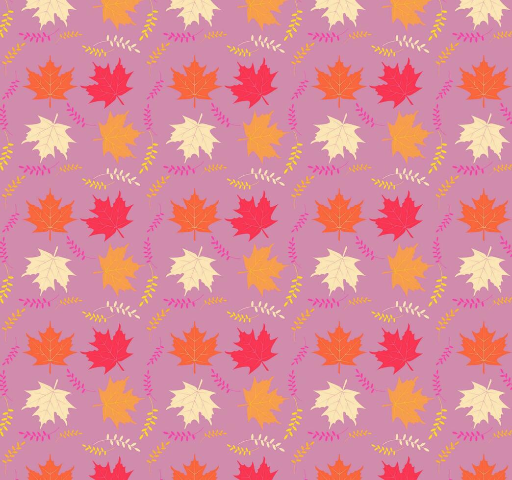 Autumn colorful leaves pattern. Seasonal content. vector