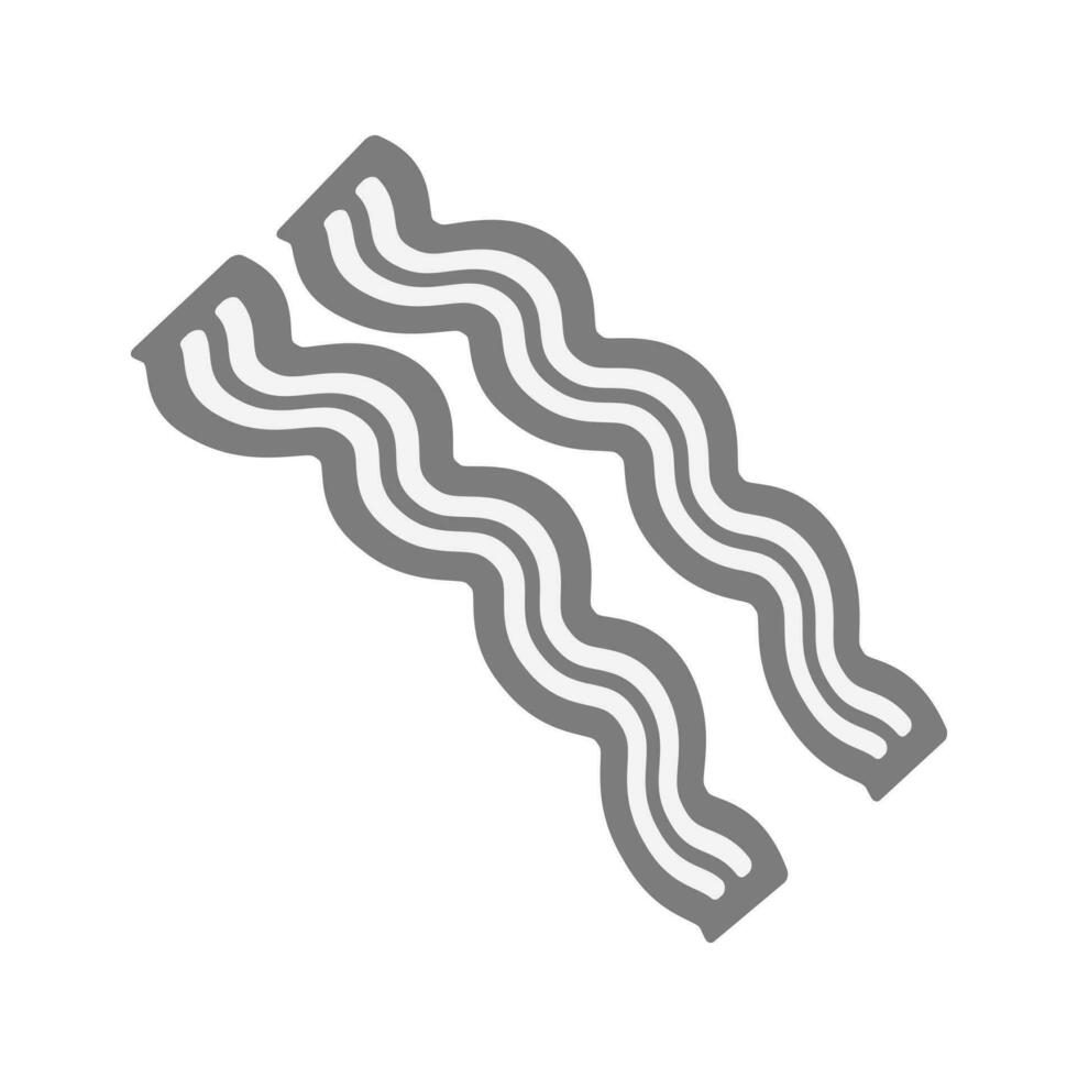 Fried strips of bacon in grayscale. Quick breakfast. International Bacon Day. Isolate. Vector. EPS vector