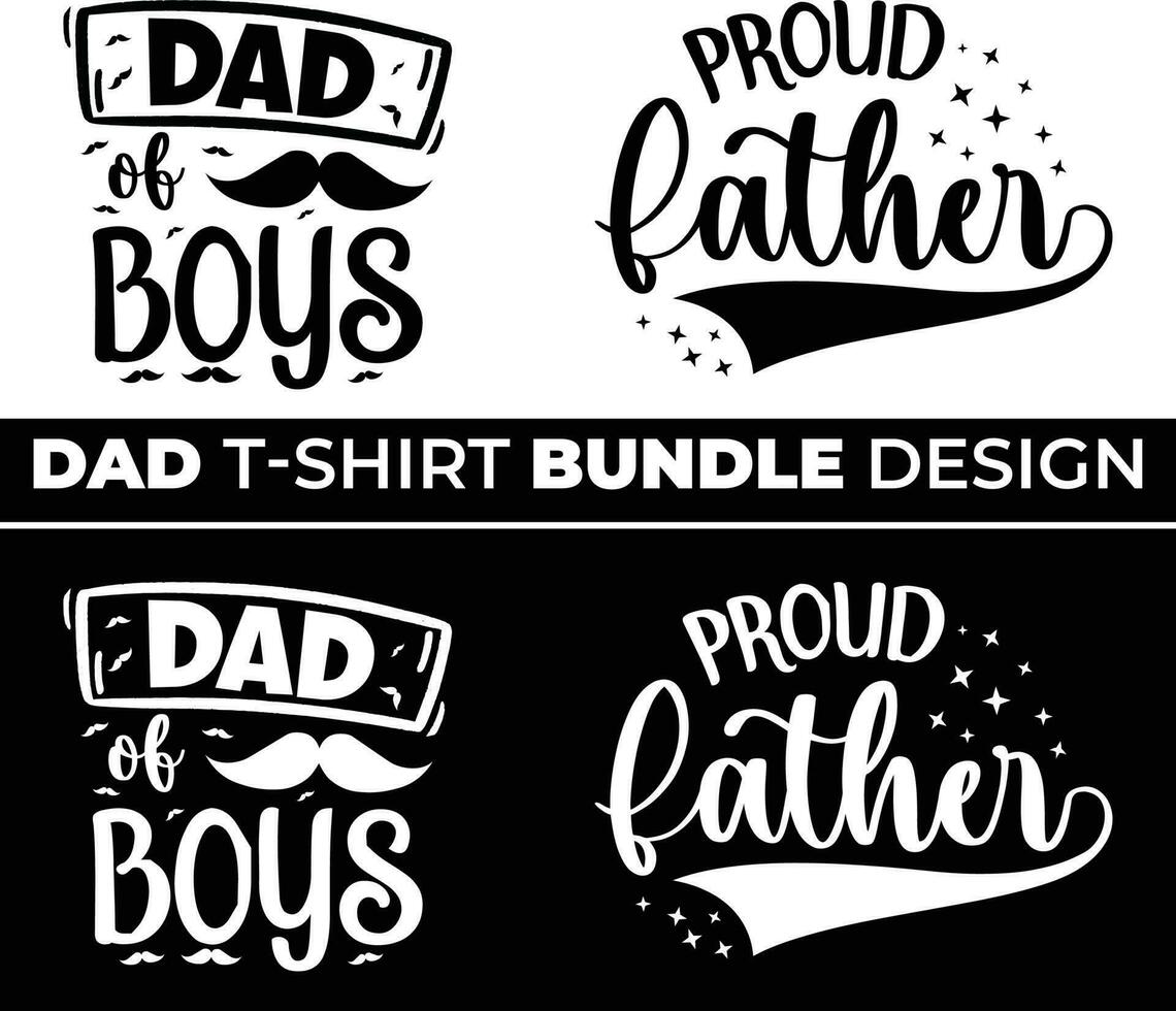 Happy Father's Day Motivational t shirt design bundle, Inspirational t shirt quote bundle, lettering t shirt design Pro Vector. vector