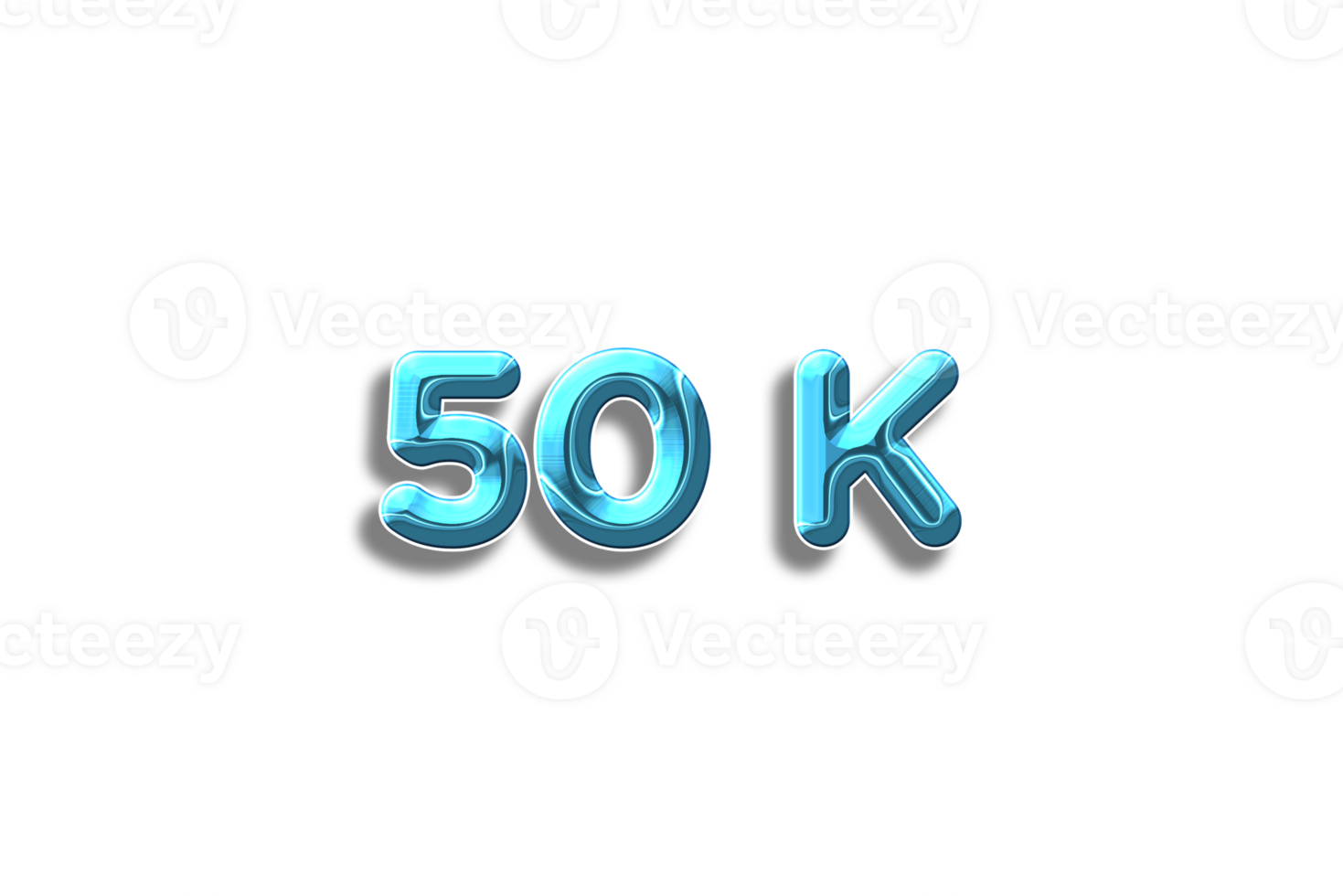 50 k subscribers celebration greeting Number with plastic design png