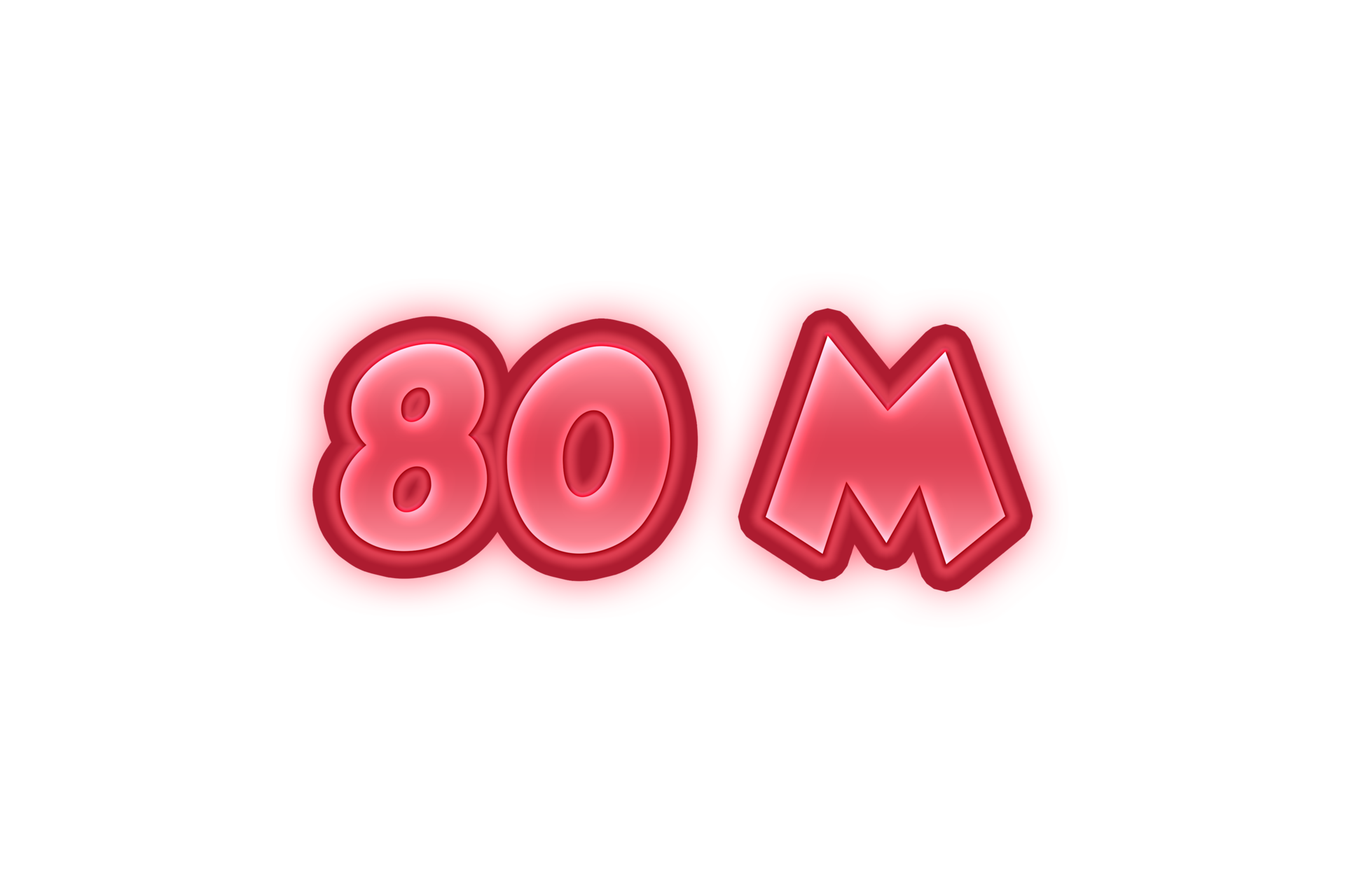 Free 80 Million Subscribers Celebration Greeting Number Red Embossed 80-million-subscribers-celebration-greeting-number-with-yellow-design