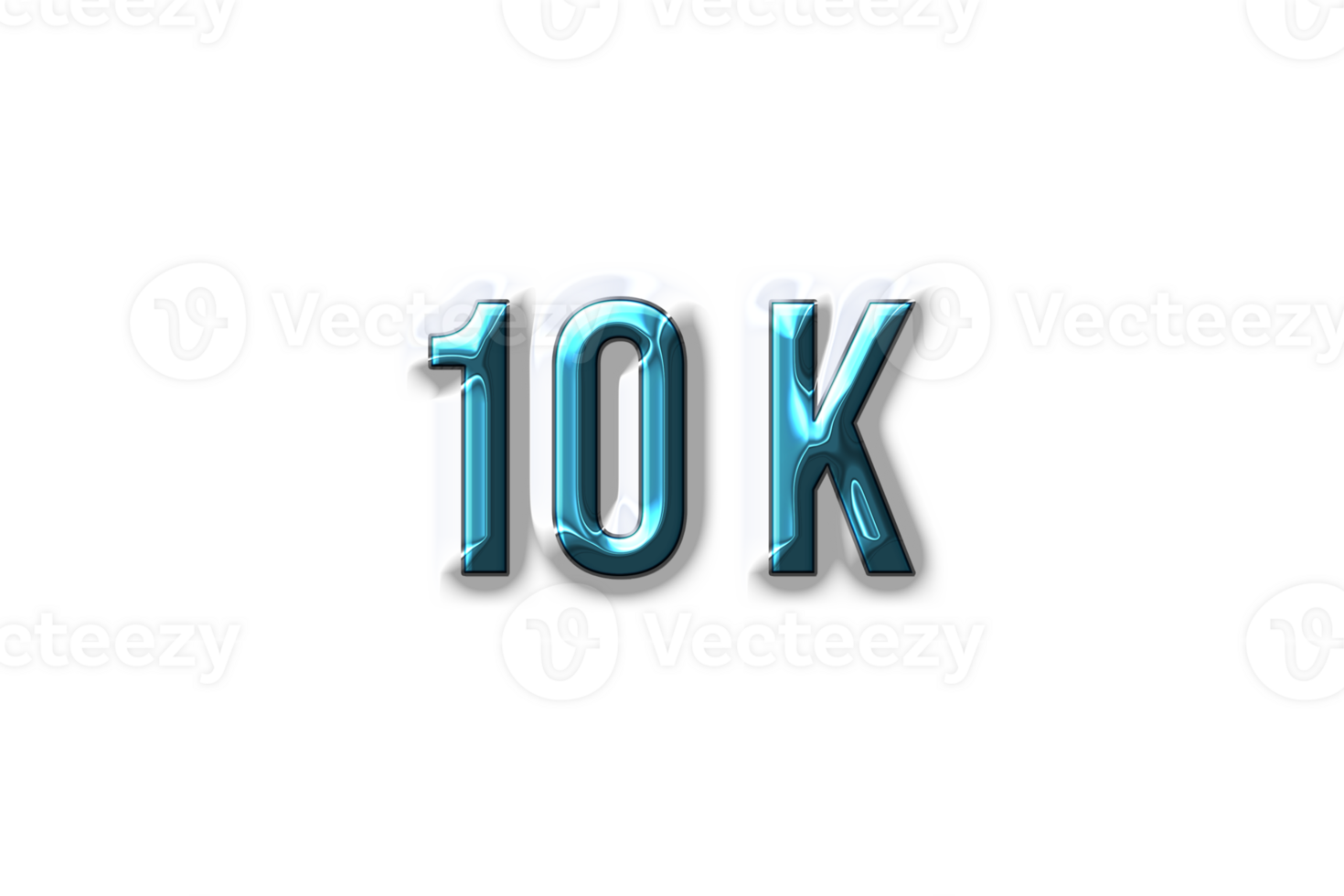 10 k subscribers celebration greeting Number with plastic design png
