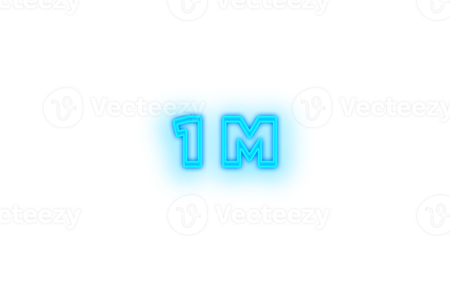 1million subscribers celebration greeting Number with glow design png