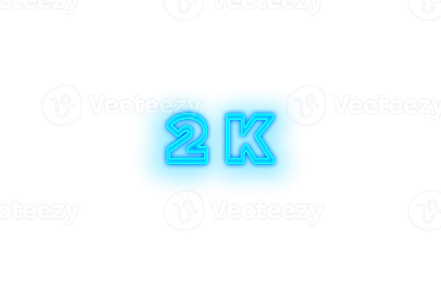 2 k subscribers celebration greeting Number with glow design png