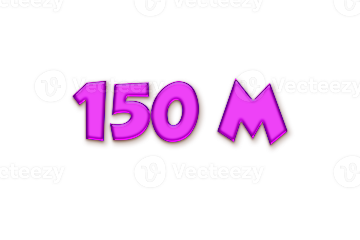 150 million subscribers celebration greeting Number with liquid design png