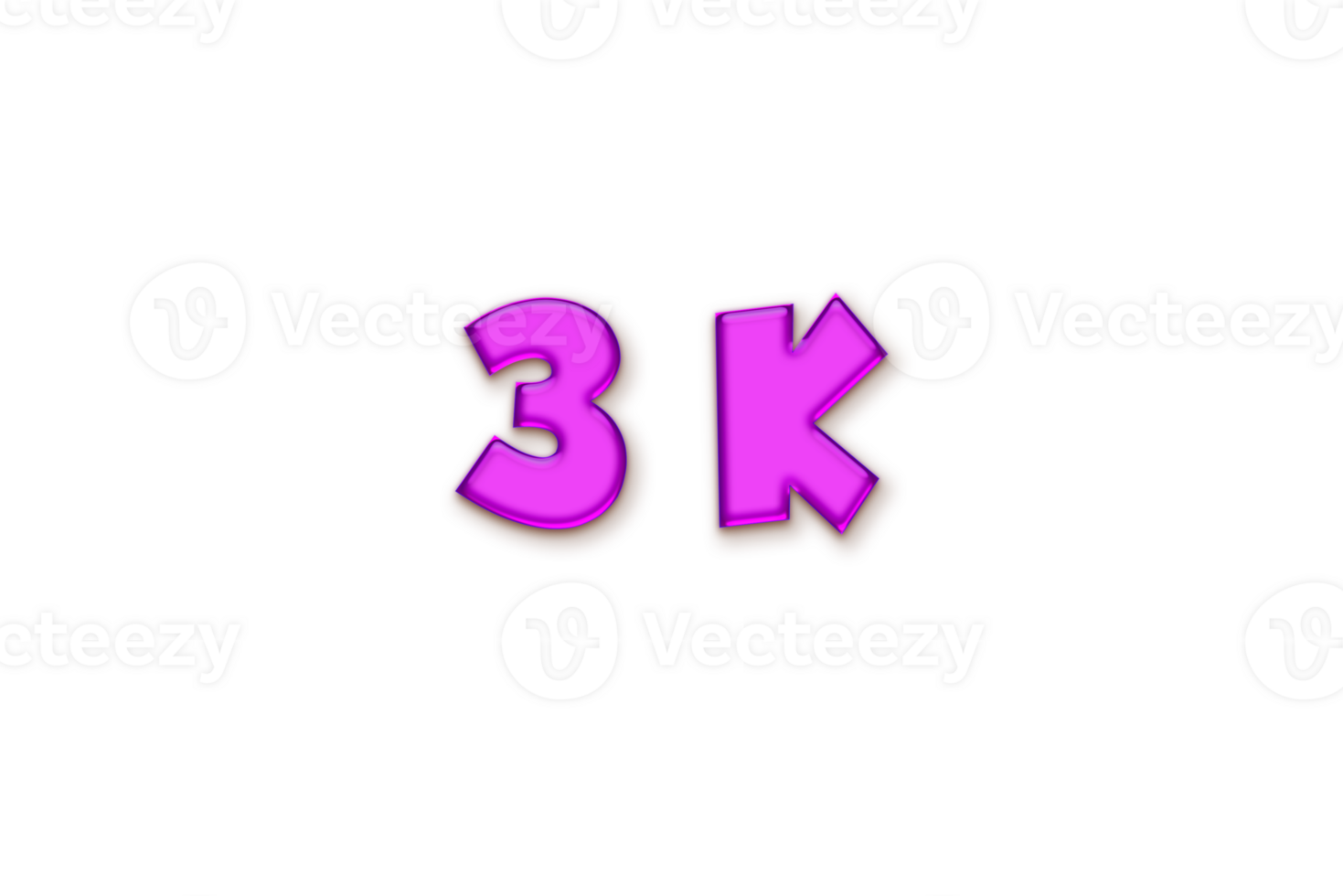 3 k subscribers celebration greeting Number with liquid design png