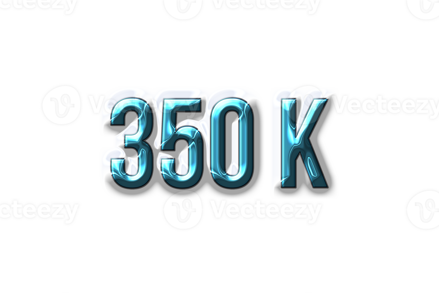 350 k subscribers celebration greeting Number with plastic design png