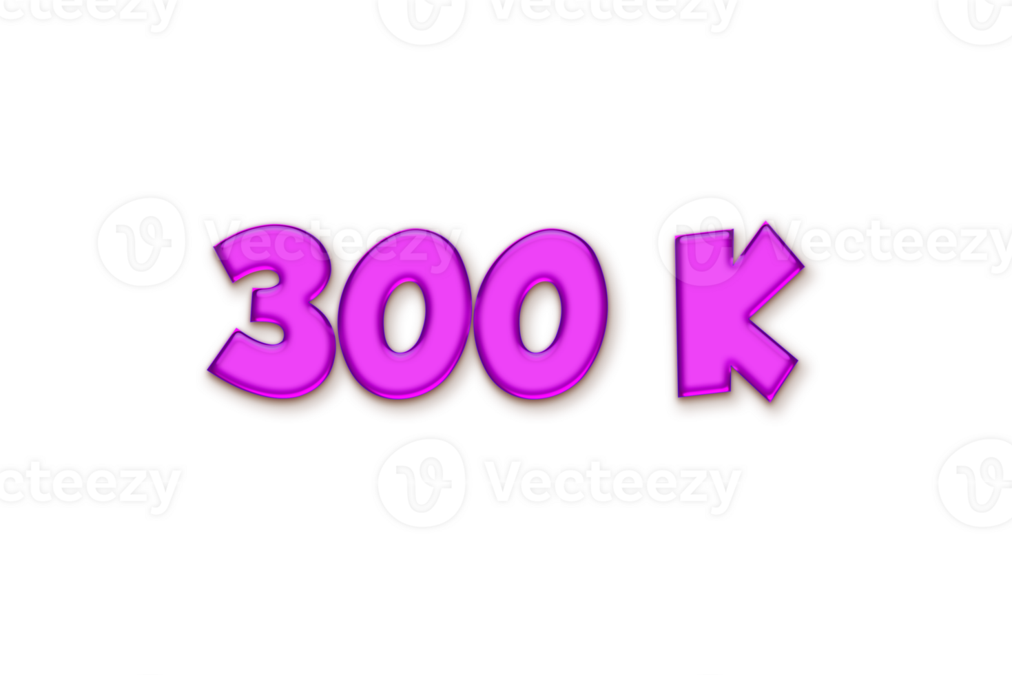 300 k subscribers celebration greeting Number with liquid design png