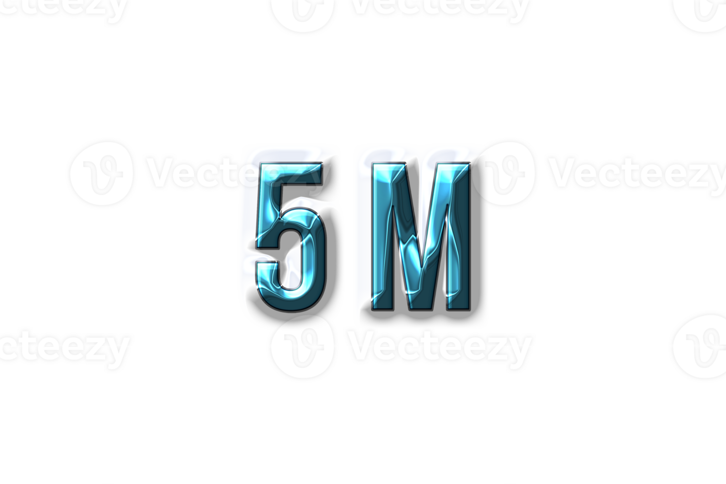 5 million subscribers celebration greeting Number with plastic design png