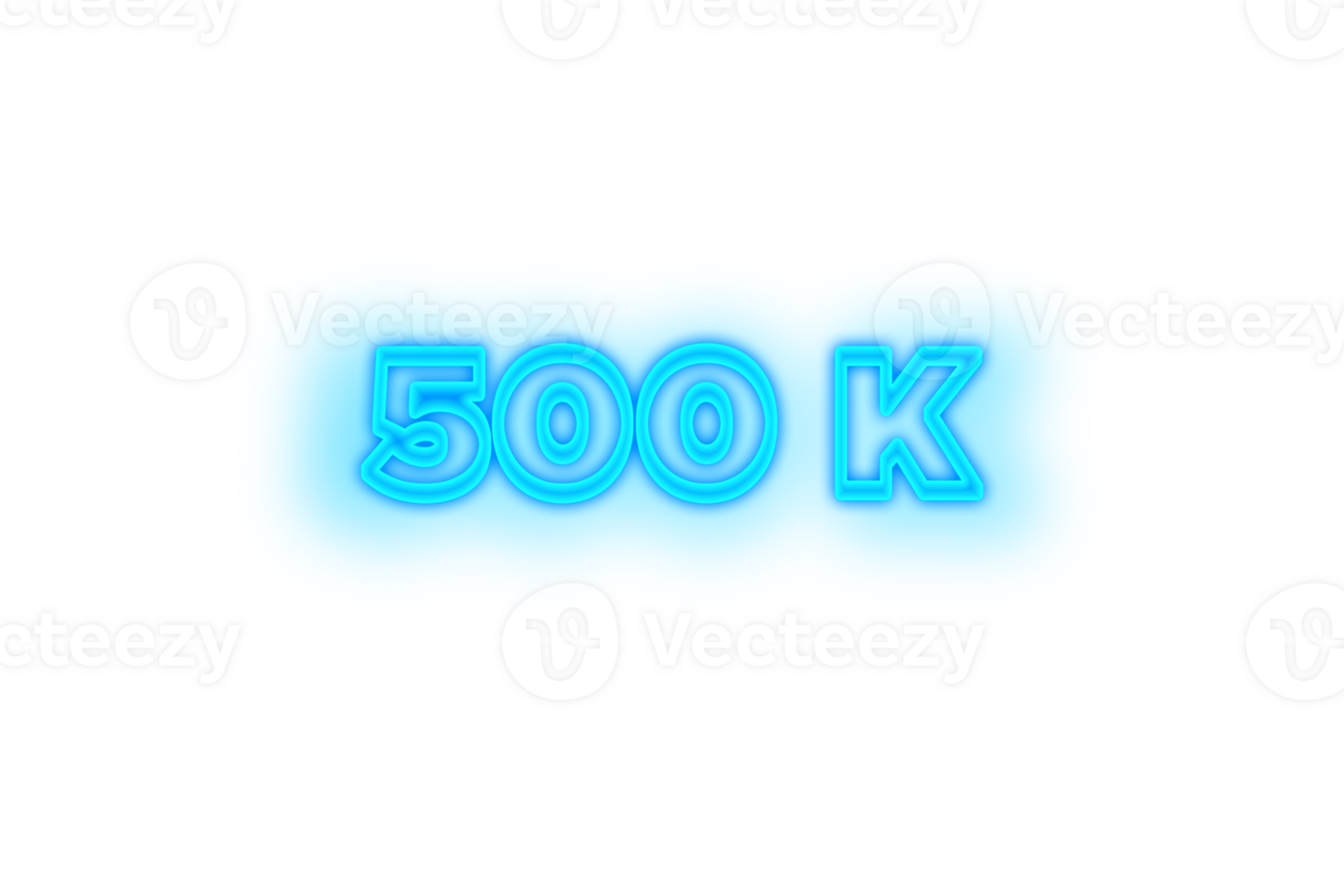 500 k subscribers celebration greeting Number with glow design png