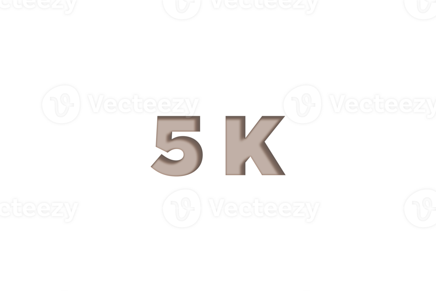 5 k subscribers celebration greeting Number with engrave design png