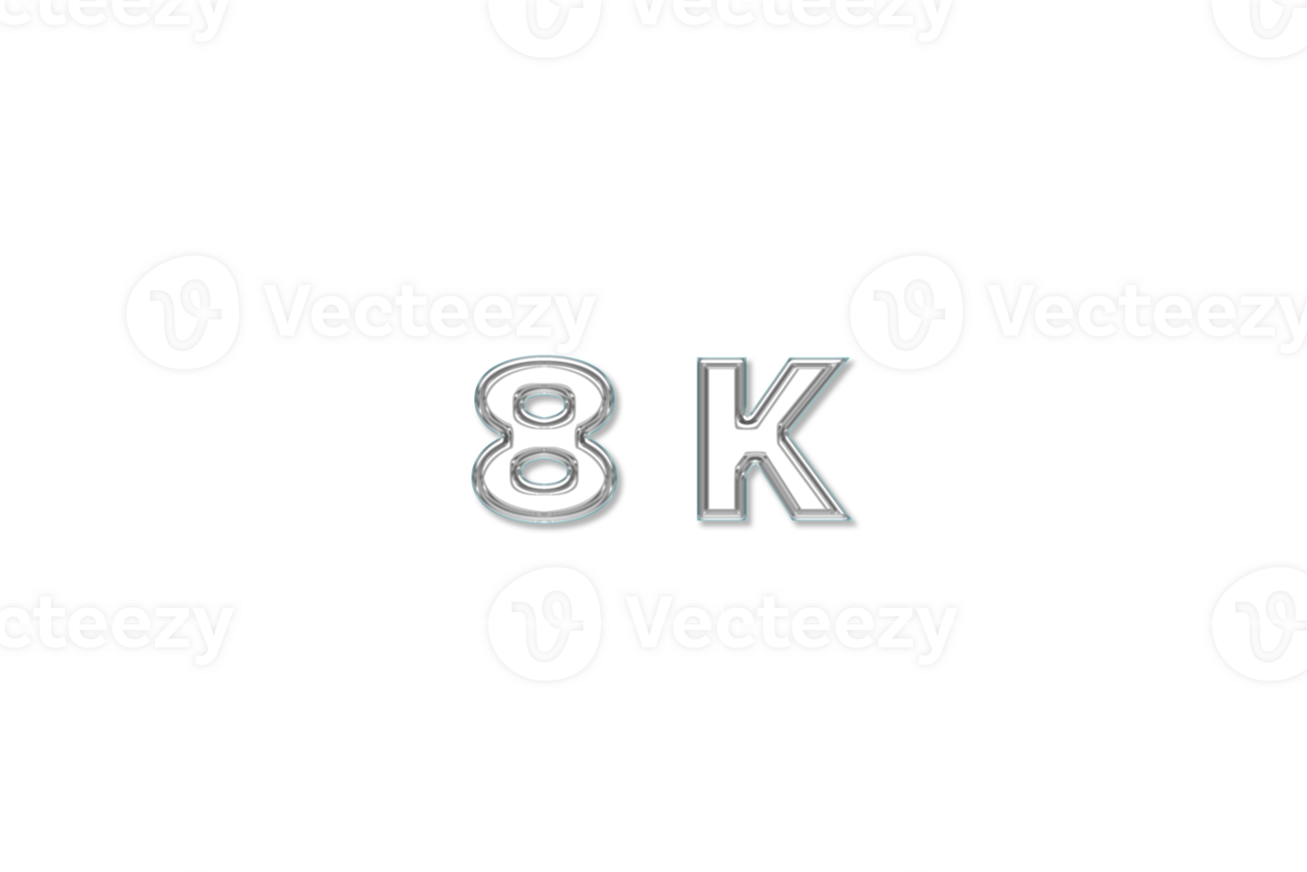 8 k subscribers celebration greeting Number with glass design png