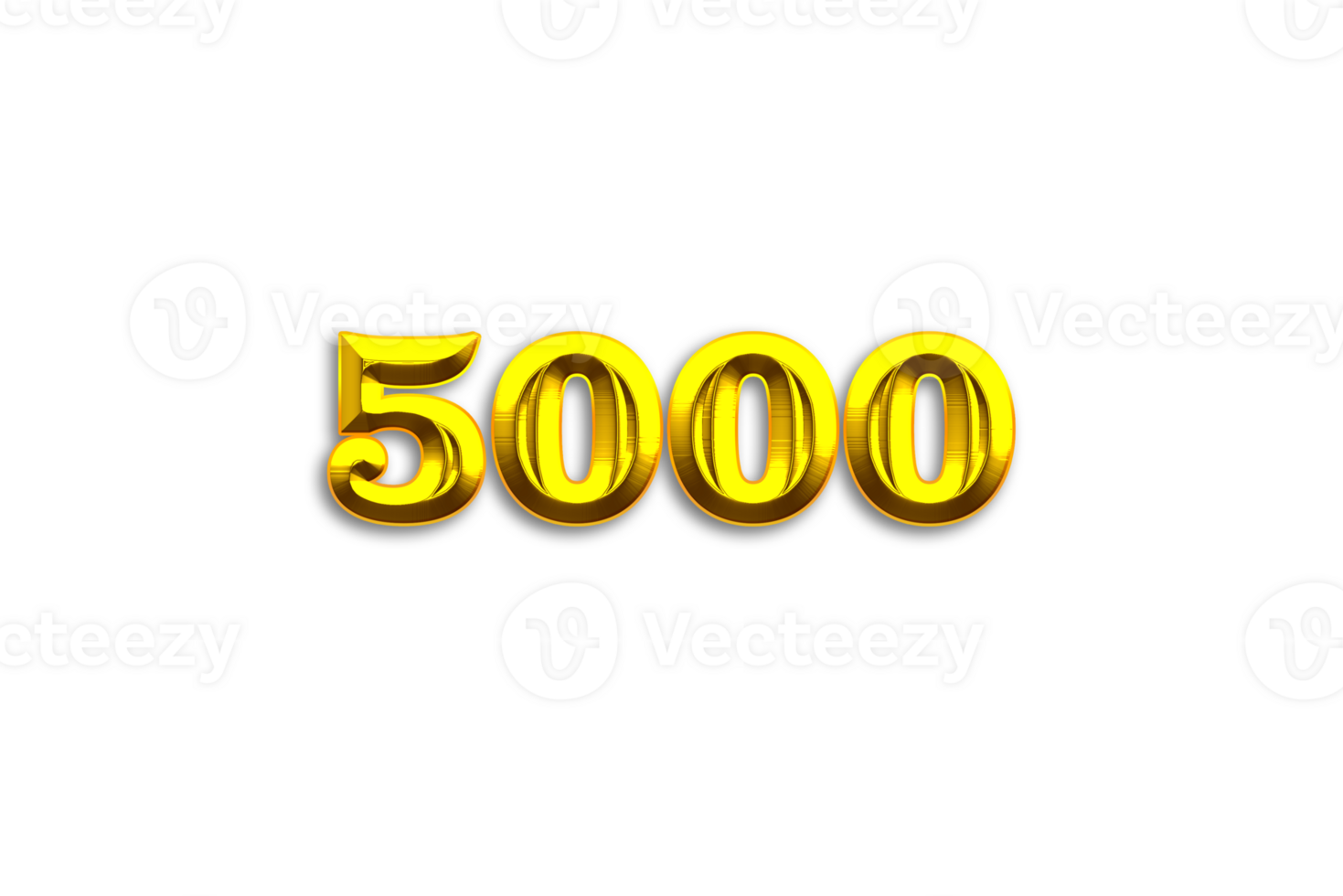 5000 subscribers celebration greeting Number with gold design png