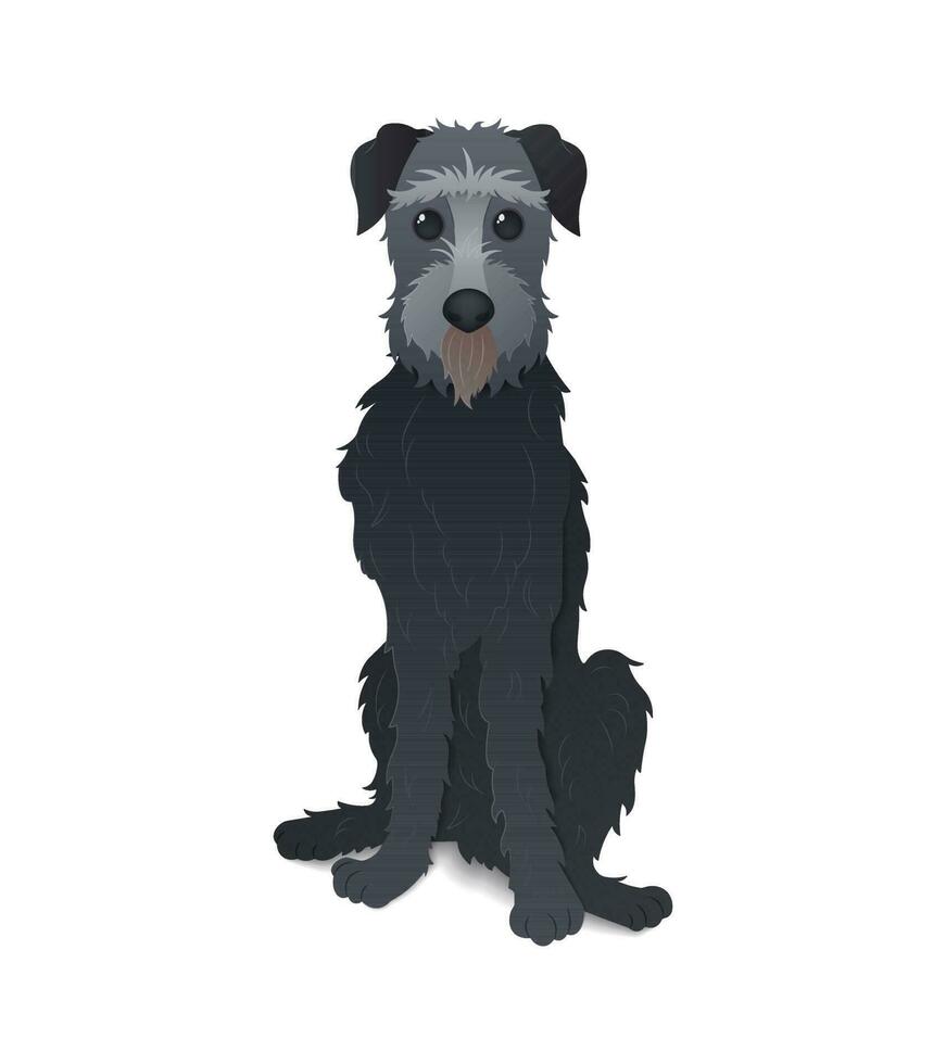 aislado vector Arte con dibujos animados irlandesa perro lobo en blanco antecedentes. vector ilustración con perro para tarjeta, póster, bandera, cubrir, impresión.