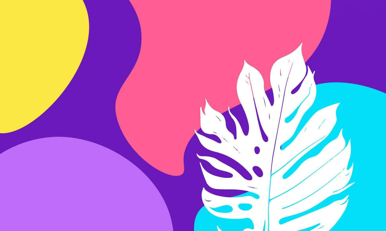 abstract colorful summer background with tropical leaf. Vector