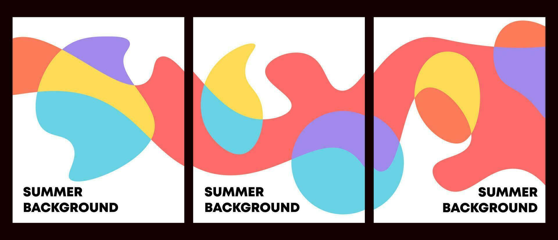 set of abstract background summer theme colorful and copy space. Vertical banner vector