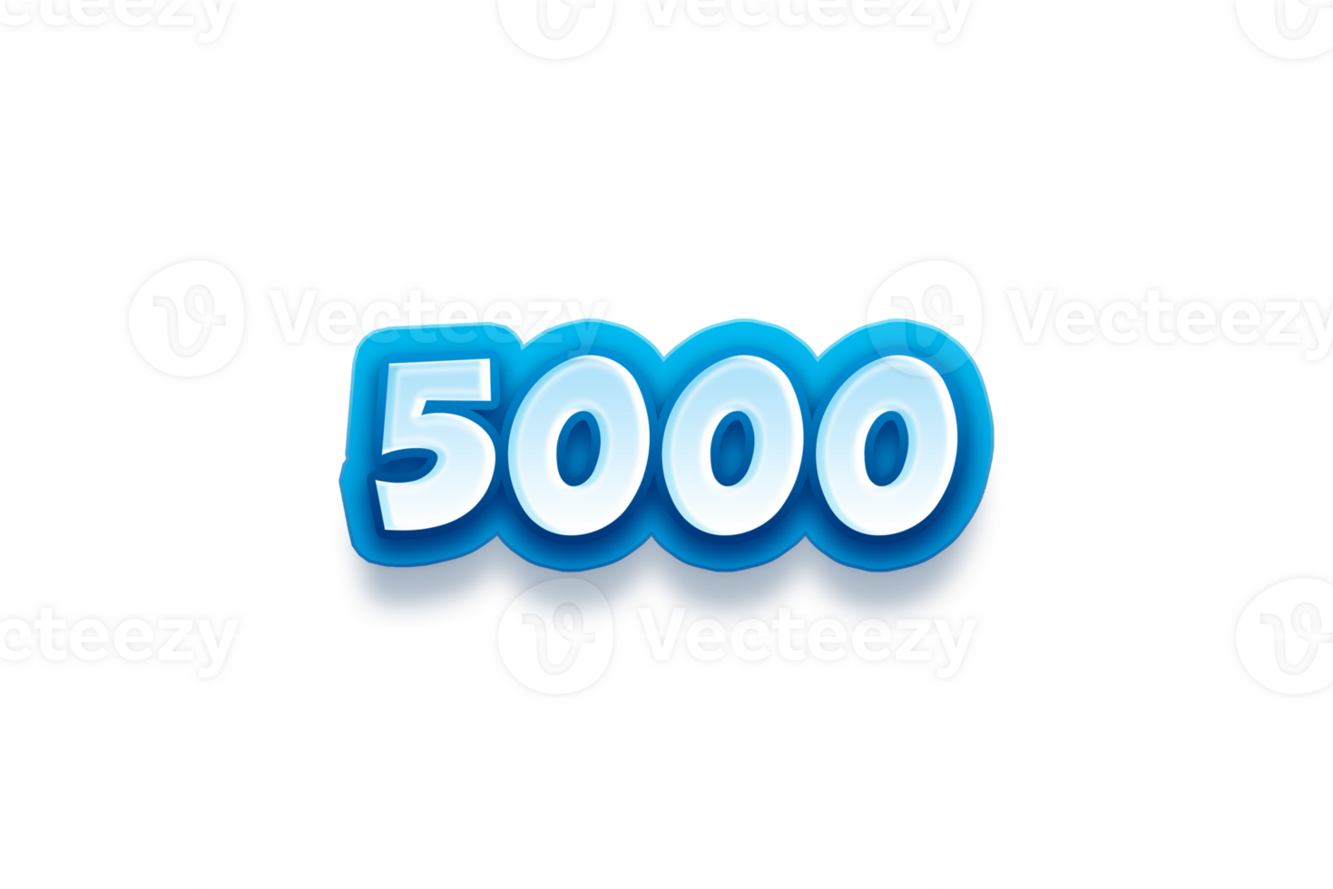 5000 subscribers celebration greeting Number with modren blue design png