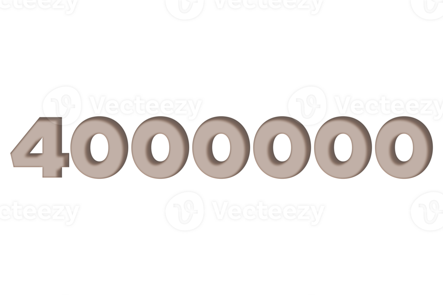 4000000 subscribers celebration greeting Number with engrave design png