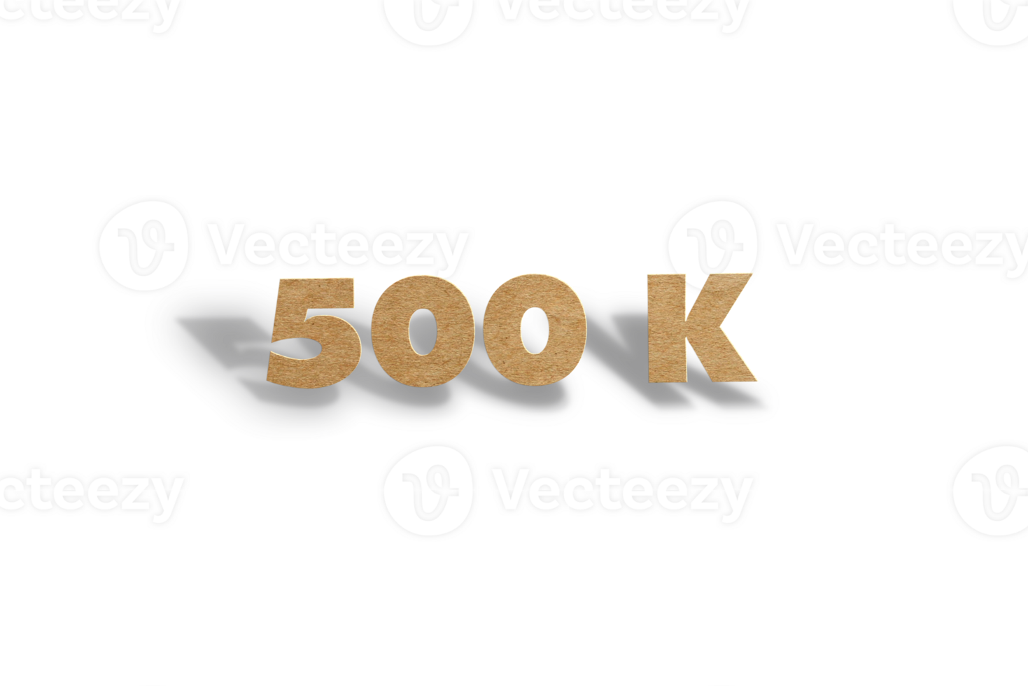 500 k subscribers celebration greeting Number with hard card cutted design png