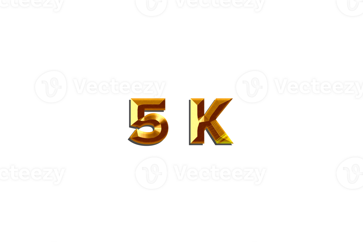 5 k subscribers celebration greeting Number with golden design png