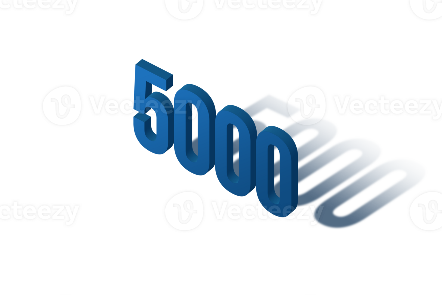5000 subscribers celebration greeting Number with isomatric design png