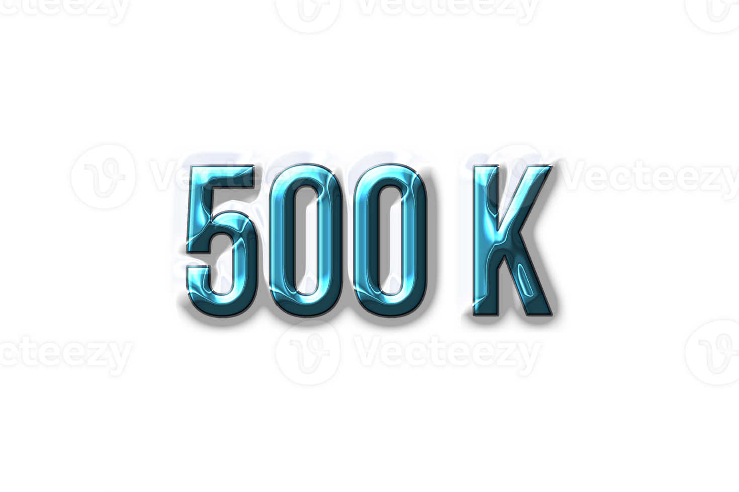 500 k subscribers celebration greeting Number with plastic design png
