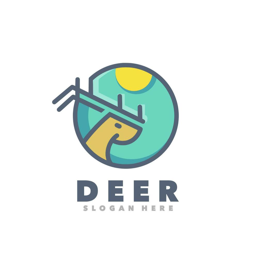Deer head simple vector