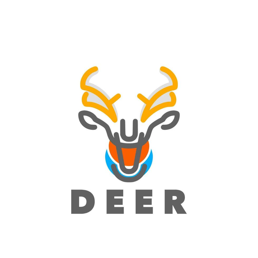 Deer head line art vector