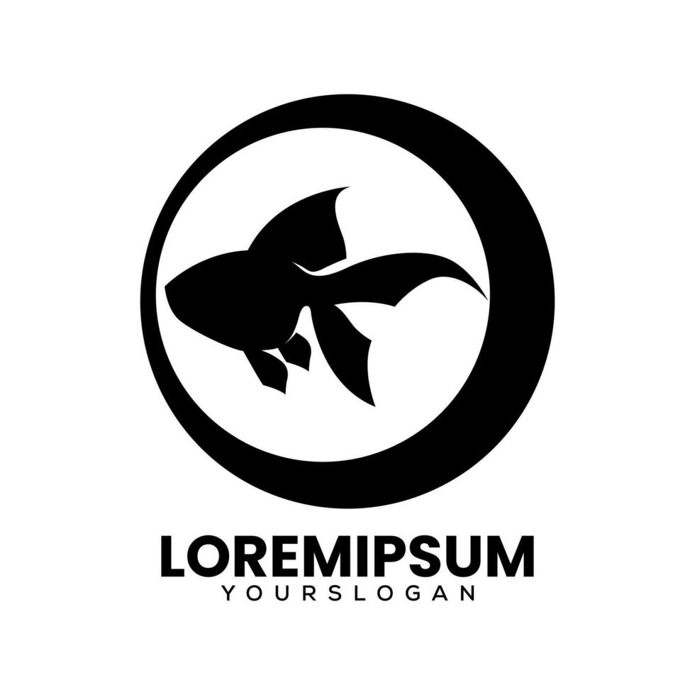 fish logo design template vector
