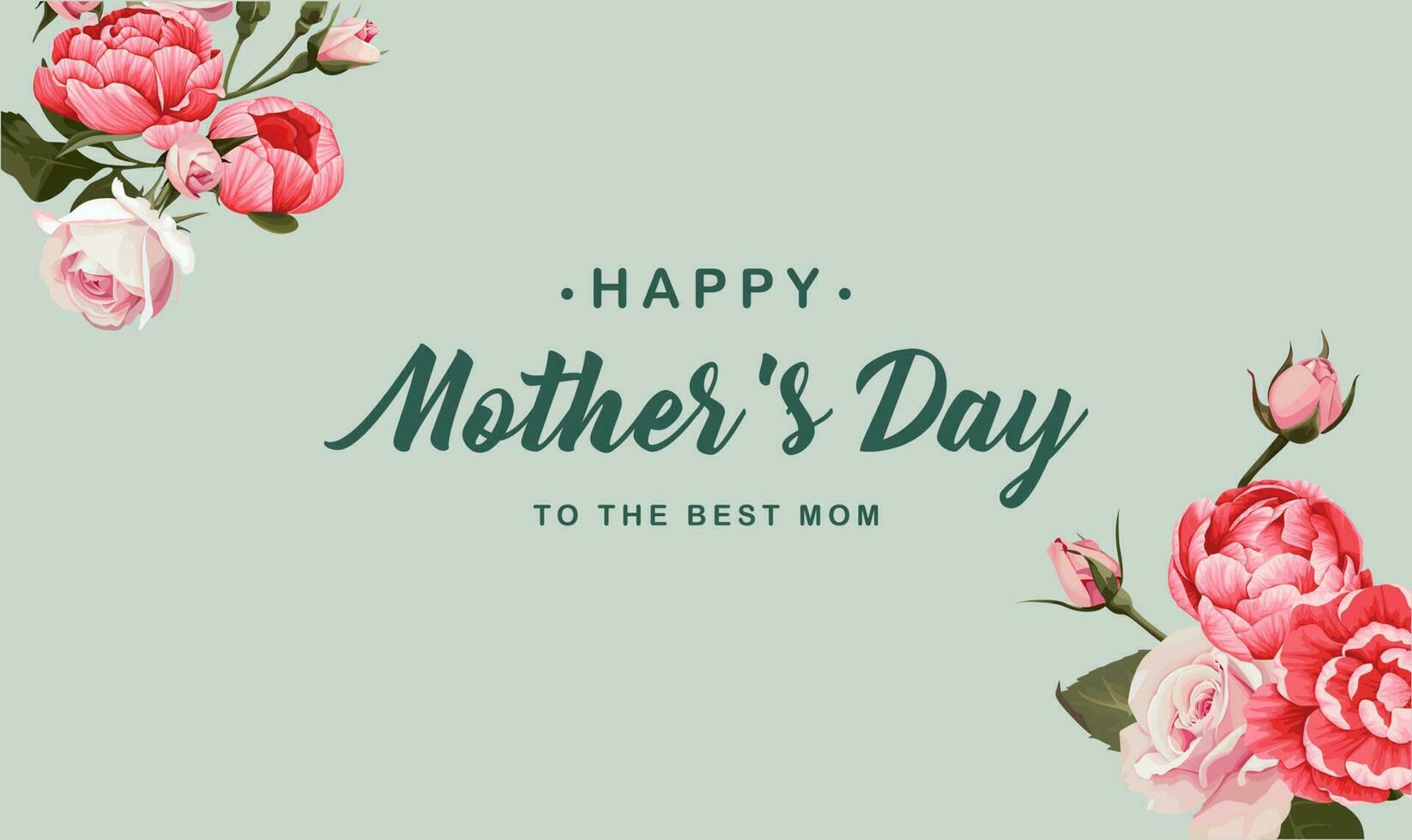 Mother's Day Background with colorful elements and flowers, lettering. Vector symbols of love in the shape of hearts for greeting card design, floral, pastel color.