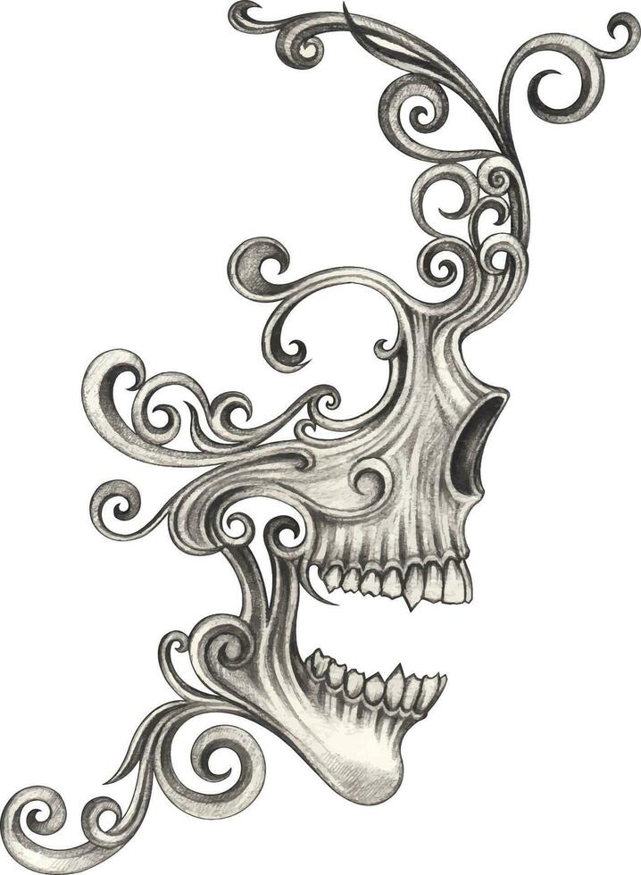 greaser skull tattoo  Clip Art Library