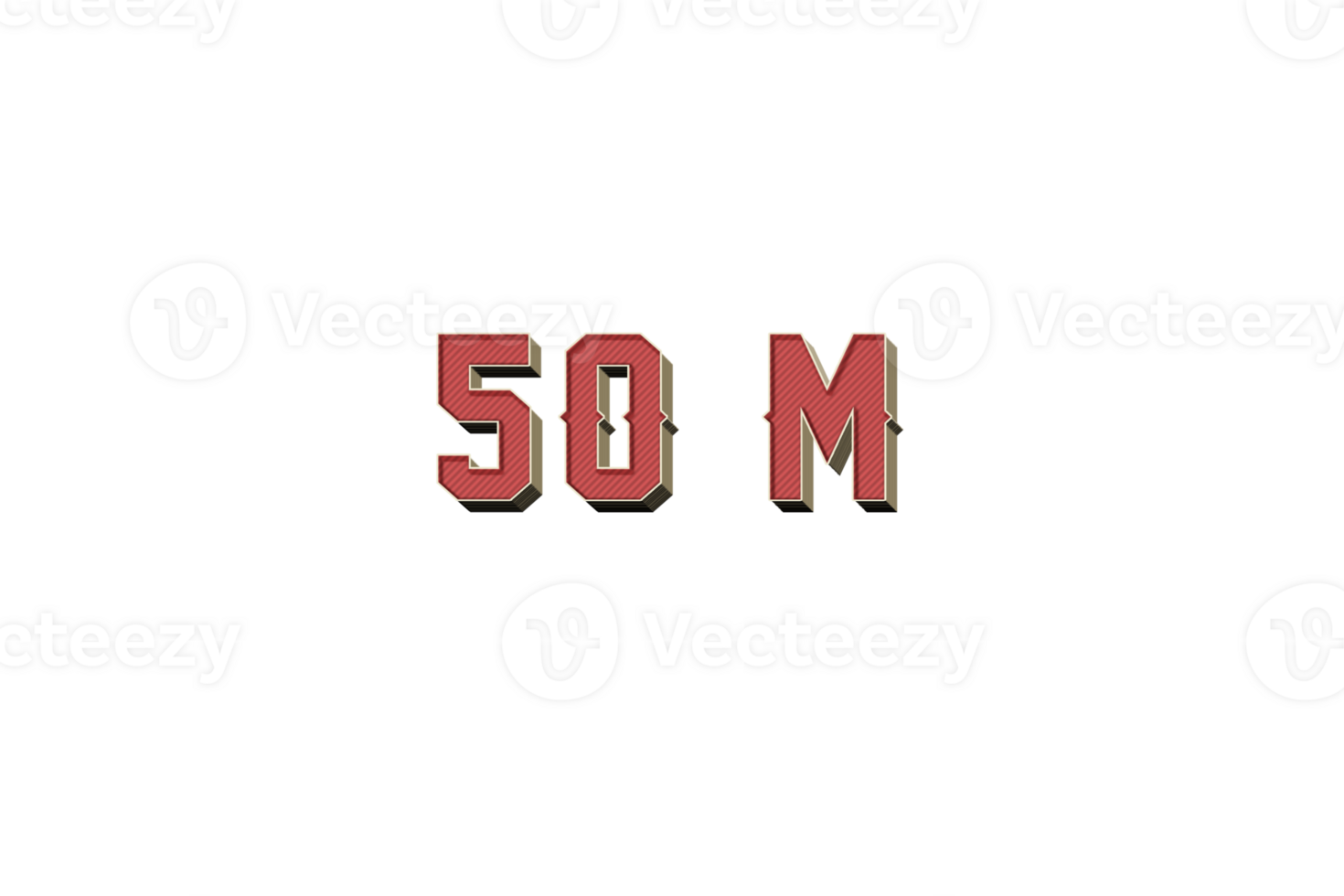 50 million subscribers celebration greeting Number with retro design png