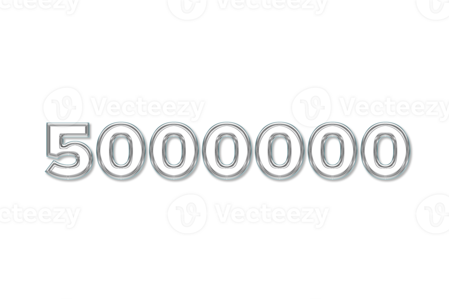 5000000 subscribers celebration greeting Number with glass design png