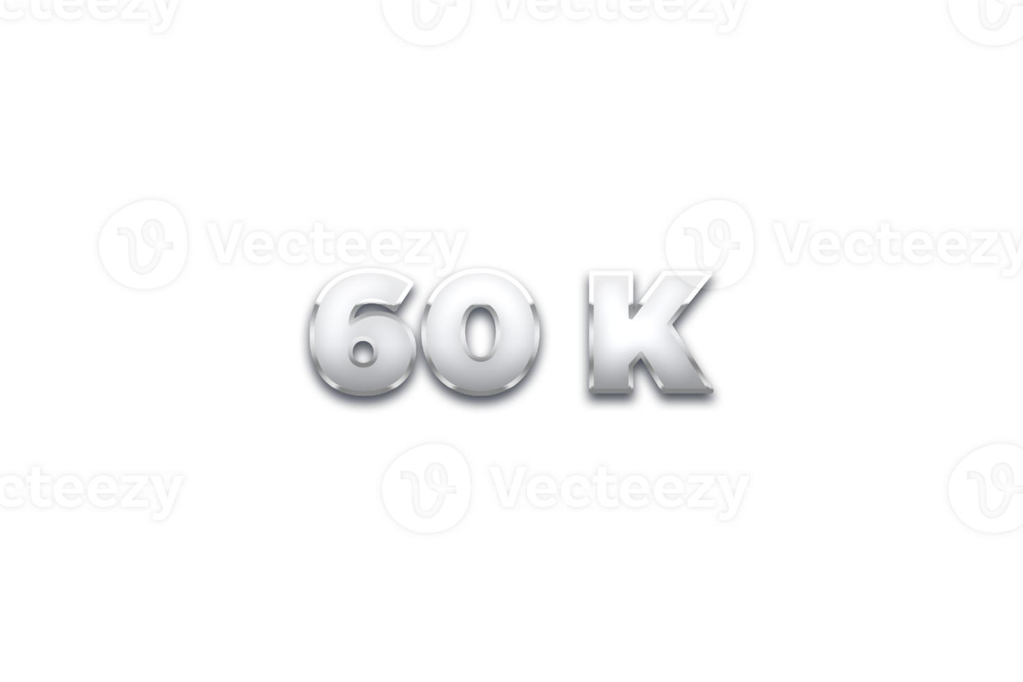 60 k subscribers celebration greeting Number with metal design png