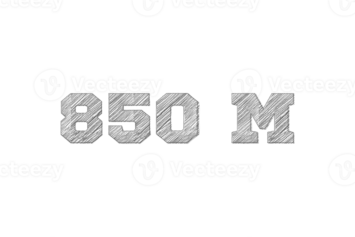 850 million subscribers celebration greeting Number with pencil sketch design png