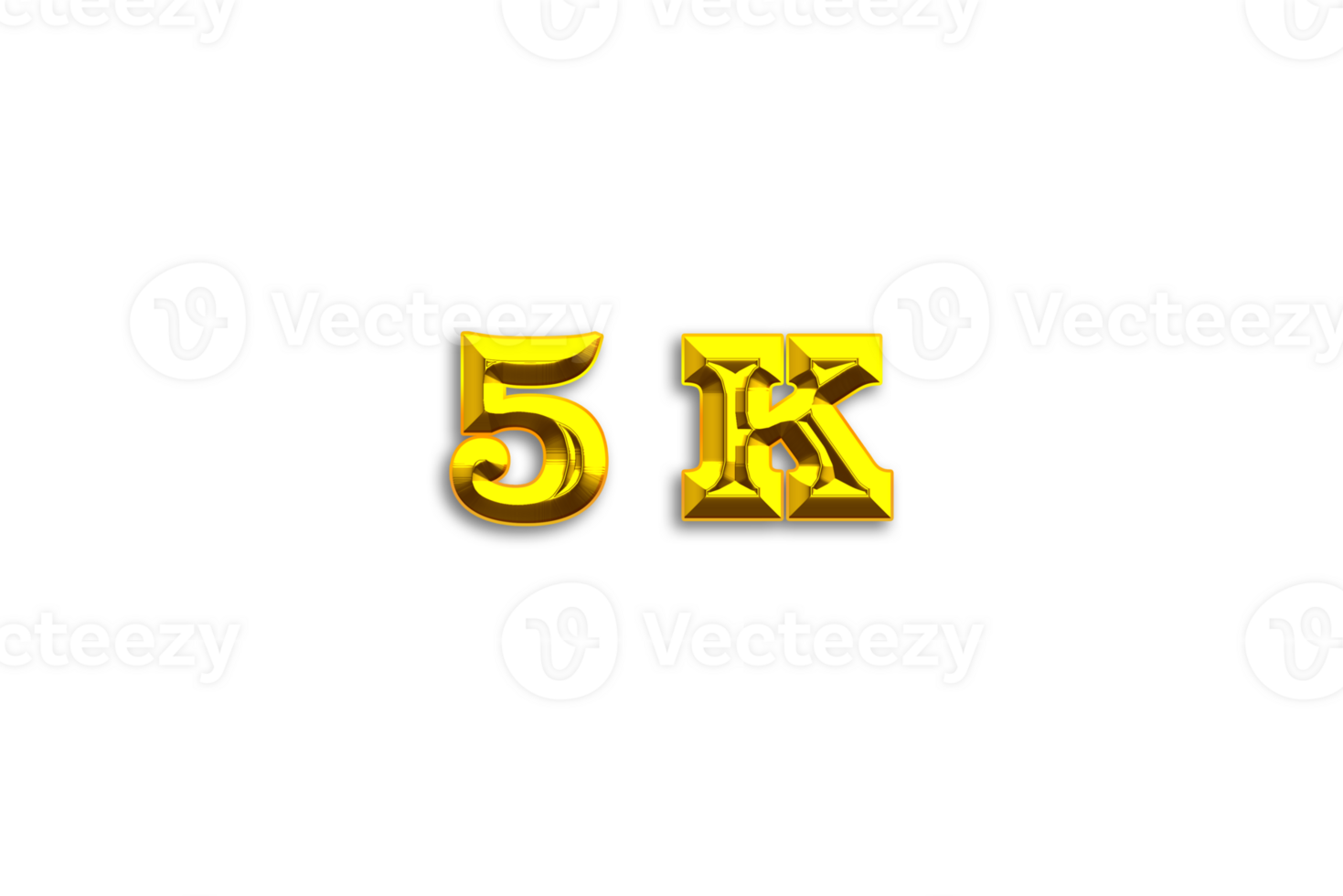 5 k subscribers celebration greeting Number with gold design png